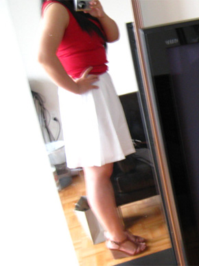 Lands' End Canvas Poplin Skirt - White, Side Lands' End Canvas Poplin Skirt - White, Side