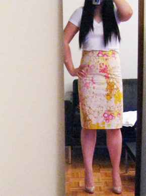 J.Crew Sunshine Peony Pencil Skirt