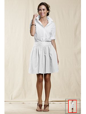 Lands' End Cotton Poplin Skirt - White Lands' End Cotton Poplin Skirt - White