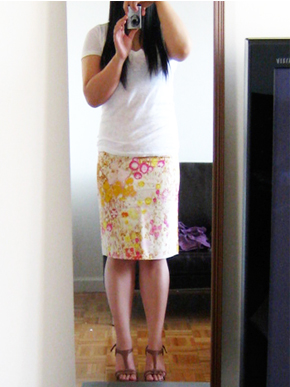 J.Crew Sunshine Peony Pencil Skirt