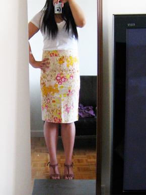 J.Crew Sunshine Peony Pencil Skirt