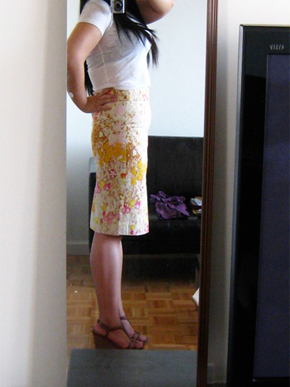 J.Crew Sunshine Peony Pencil Skirt