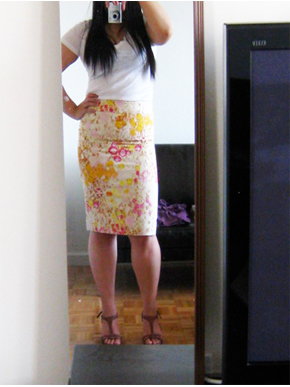 J.Crew Sunshine Peony Pencil Skirt