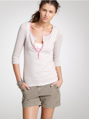 J.Crew Featherweight Cashmere Contrast Henley