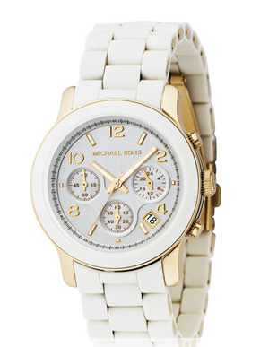 Michael Kors White Midsized Chronograph Watch