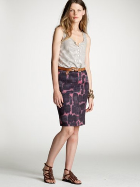 J.Crew Ink Blossom Pencil Skirt