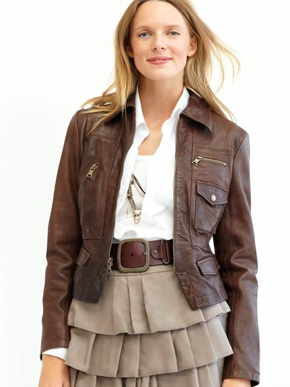 Banana Republic Leather Patch Pocket Jacket