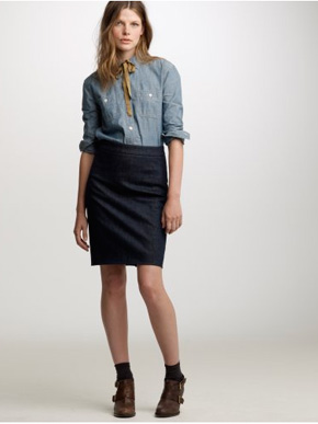 J.Crew Denim Pencil Skirt