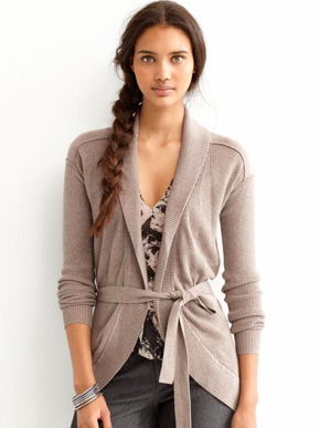 Banana Republic Pima Cotton/Wool Shawlneck Cardigan