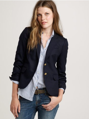 J.Crew Navy Schoolboy Blazer