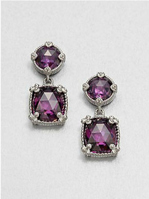 Judith Ripka Crystal & Sterling Silver Drop Earrings